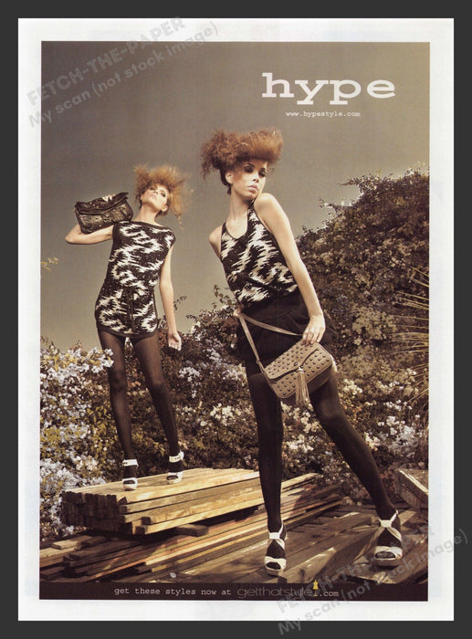 Hype 2000s Print Advertisement 2009 Black Tights Legs Clothing Teens Fetch the Paper!