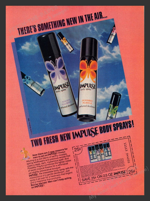 1983 Impulse Body Spray "Always Alluring" Print Advertisement Ad
