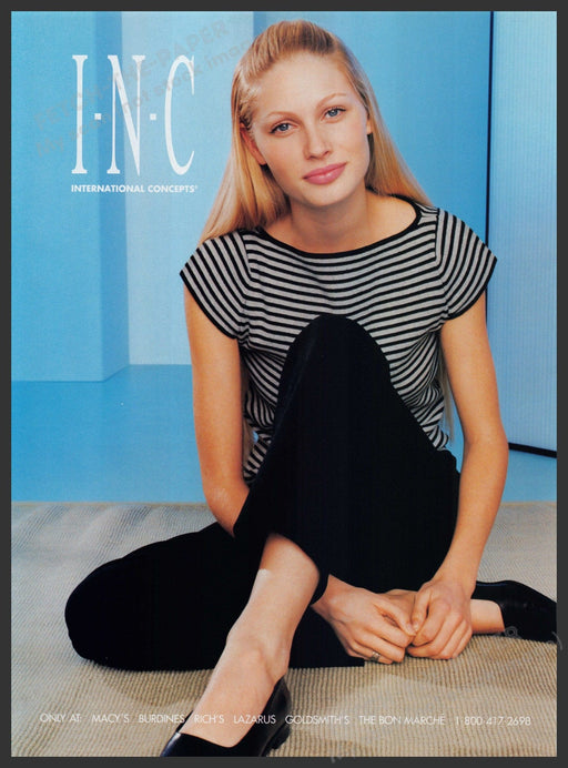 INC Clothing 1990s Print Advertisement Ad 1999 Sweet Model Legs Fetch the Paper!