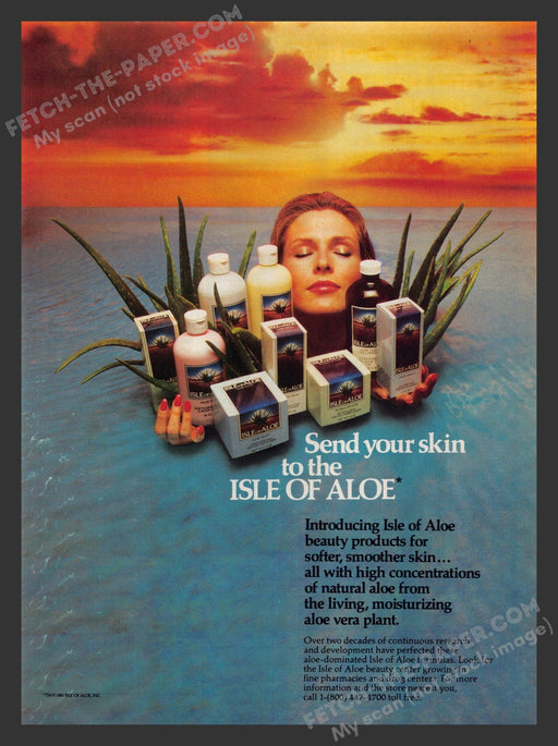 1983 Print Advertisement Isle of Aloe Beauty Products Ad.