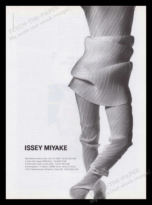 Issey Miyake 1990s Print Advertisement 1995 Clothing Designer Technology Driven Fetch the Paper!