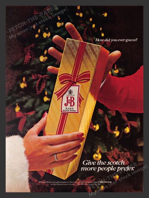 1984 J&B Scotch Whisky Christmas Gift Box Print Advertisement Ad
