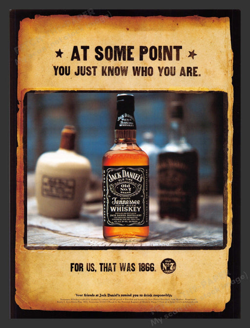 1999 Jack Daniel's Tennessee Whiskey Know Who You Are Print Advertisement Ad.