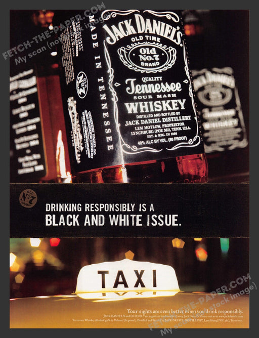 2005 Print Advertisement Jack Daniel's Whiskey City Taxi Light Alcohol Ad.