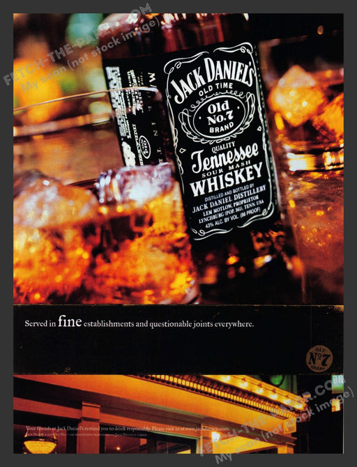 2001 Print Advertisement Jack Daniel's Whiskey Fine Restaurants Alcohol Ad.