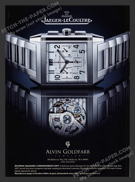 2006 Print Advertisement Jaeger-LeCoultre Watches Reverso Squadra Chrono GMT Ad.
