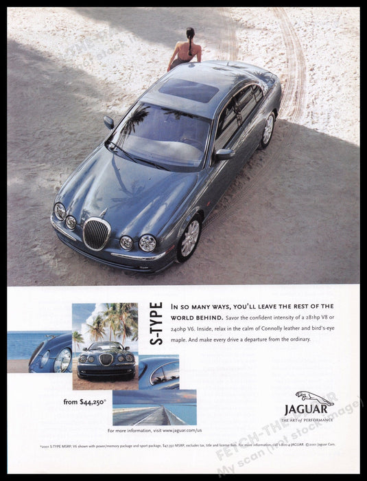Jaguar S-Type 2000s Print Advertisement Ad 2000 Fetch the Paper!