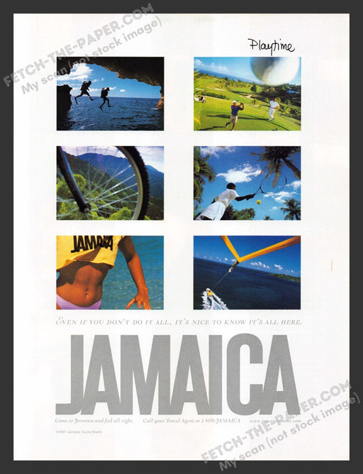 1998 Print Advertisement Jamaica Playtime International Travel Ad.