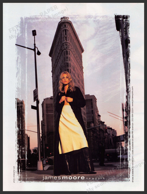 James Moore Clothing NYC Flatiron Building 1990s Print Advertisement Ad 1999 Fetch the Paper!