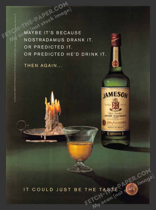 2008 Print Advertisement Jameson Irish Whiskey Nostradamus Candle Alcohol Ad.