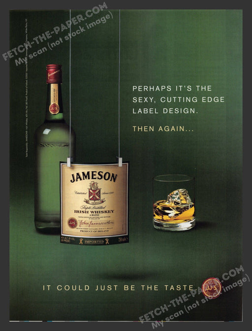 2005 Print Advertisement Jameson Irish Whiskey Sexy Label Alcohol Ad.