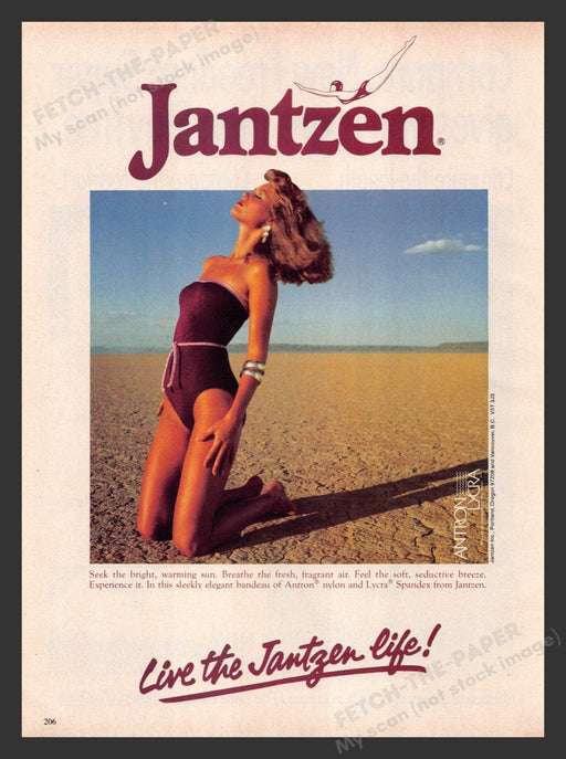 1983 Jantzen Swimsuits Model in Sun Print Advertisement Ad