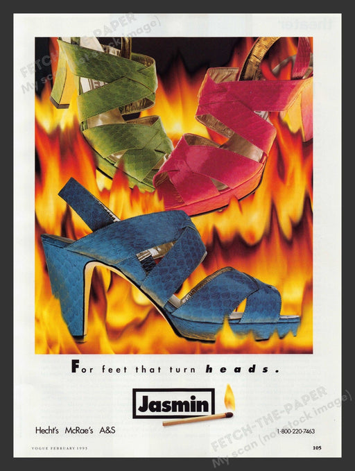 Jasmin Shoes For Feet that Turn Heads 1990s Print Advertisement 1993 Fetch the Paper!