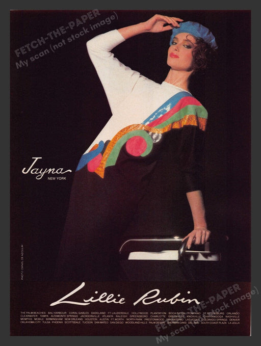 1984 Jayna New York Lillie Rubin Clothing Fashion Print Advertisement Ad