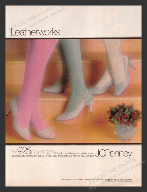 1983 JC Penney Leatherworks The 925 Collection Shoes Print Advertisement Ad