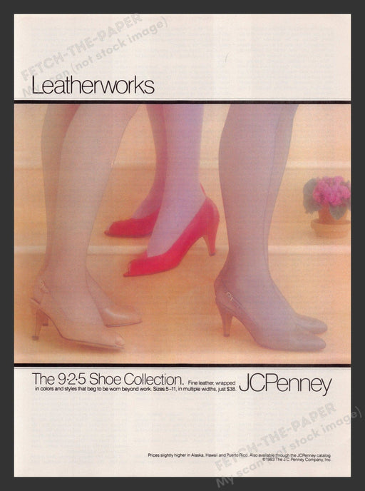JC Penney The 925 Shoe Collection Leatherworks 1980s Print Advertisement Ad 1983 Fetch the Paper!