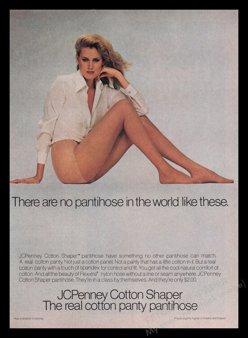 JCPenney Cotton Shaper 1970s Print Advertisement Ad 1979 Pantyhose Legs Hosiery Fetch the Paper!