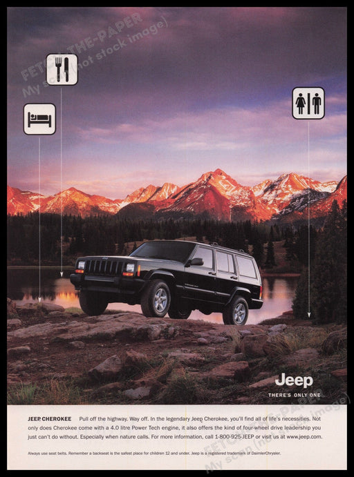 Jeep Cherokee 2000s Print Advertisement Ad 2000 Fetch the Paper!