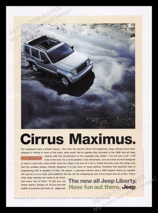 Jeep Liberty 2000s Print Advertisement Ad 2007 Cirrus Maximus Fetch the Paper!