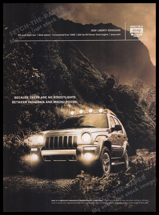 Jeep Liberty Renegade 2000s Print Advertisement Ad 2003 Fetch the Paper!