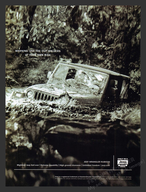2002 Jeep Wrangler Rubicon Crossing River Print Advertisement Ad