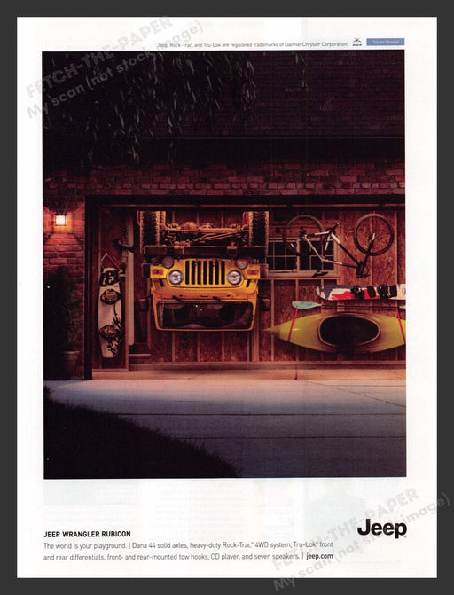 2006 Jeep Wrangler Rubicon Upside Down in Garage Print Advertisement Ad