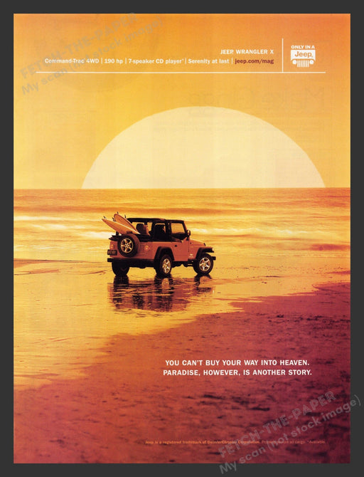 2003 Jeep Wrangler X Beach Surfboard Print Advertisement Ad