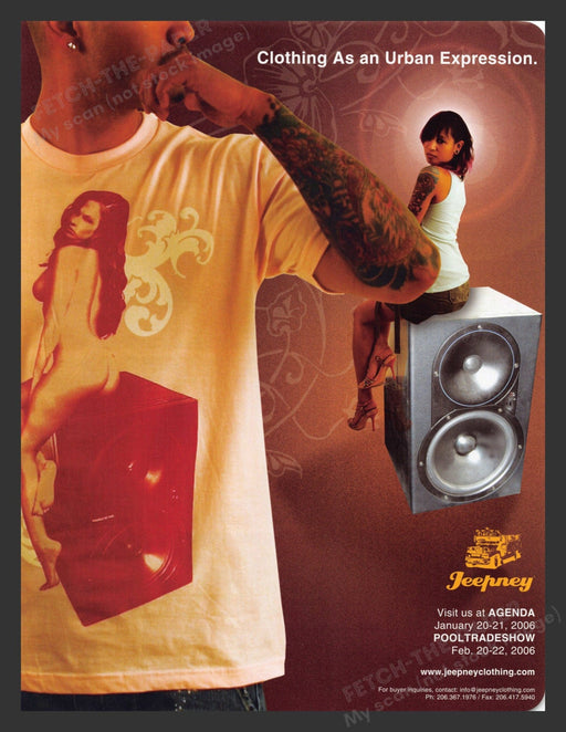 2005 Jeepney Clothing Girl Sitting On Subwoofer Print Advertisement Ad.