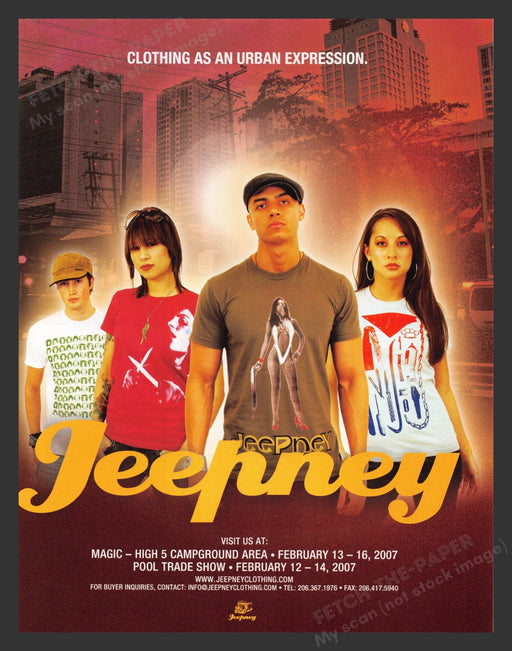 2007 Jeepney Clothing Urban Expression Print Advertisement Ad.