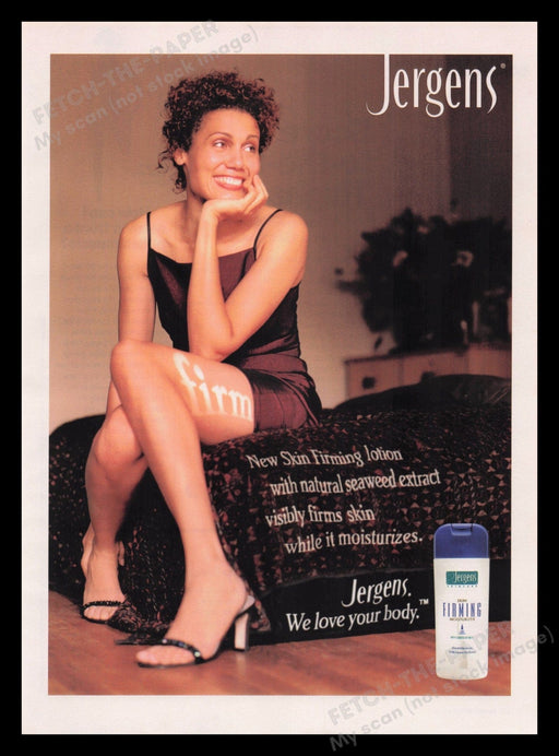 Jergens 2000s Print Advertisement Ad 2001 Legs Skin Firming Lotion Fetch the Paper!