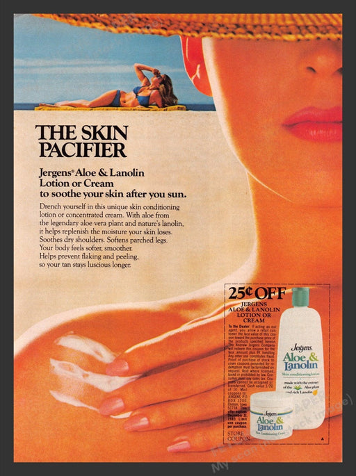1984 Jergens Aloe & Lanolin The Skin Pacifier Print Advertisement Ad