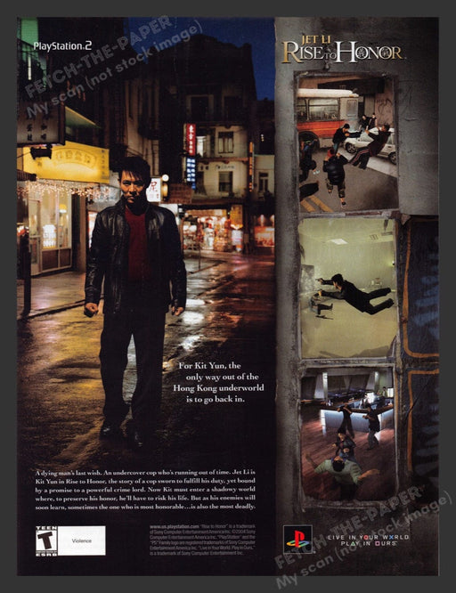 2004 Jet Li Rise to Honor Video Game Print Advertisement