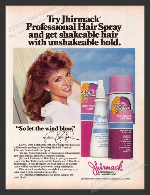 1985 Jhirmack Professional Hair Spray Victoria Principal Print Advertisement Ad