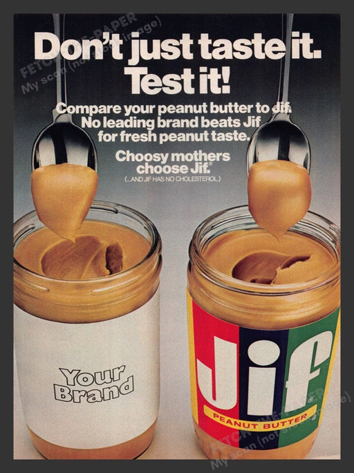 1980 Jif Peanut Butter "Test it" Print Advertisement Ad