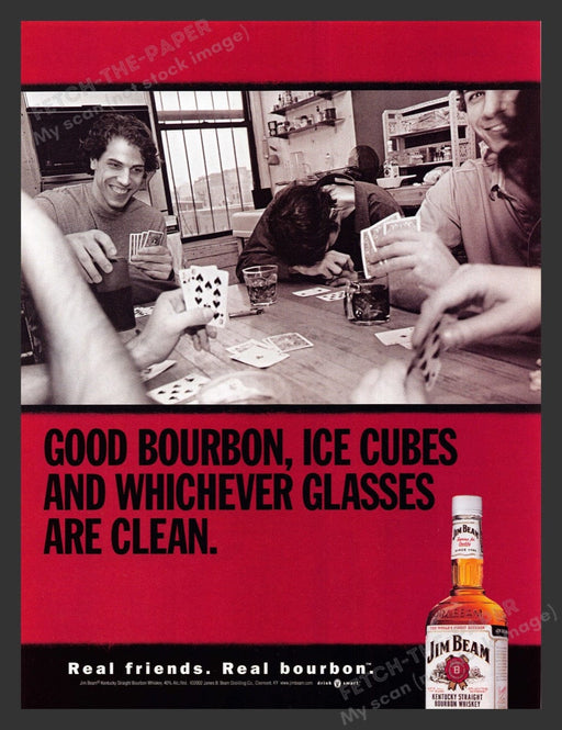 2002 Jim Beam Card Game with Friends Print Advertisement Ad