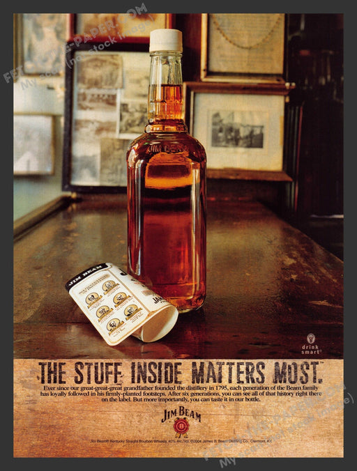 2005 Print Advertisement Jim Beam Label Fell Off Alcohol Ad.