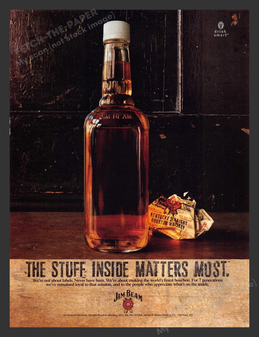 2004 Jim Beam No Label Bottle Print Advertisement Ad