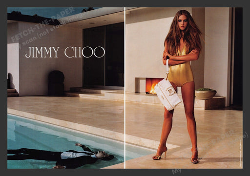 Jimmy Choo 2000s Print Advertisement (2 pages) 2007 Legs Fashion Pool Fetch the Paper!