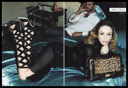 Jimmy Choo Shoes Handbags 2000s Print Advertisement Ad (2 pages) 2011 Legs Fetch the Paper!