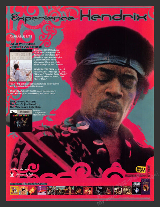 2005 Jimmy Hendrix DVD Woodstock CD Print Advertisement Ad