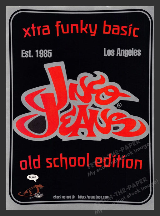 1998 JNCO Jeans xtra Funky Basic Print Advertisement Ad