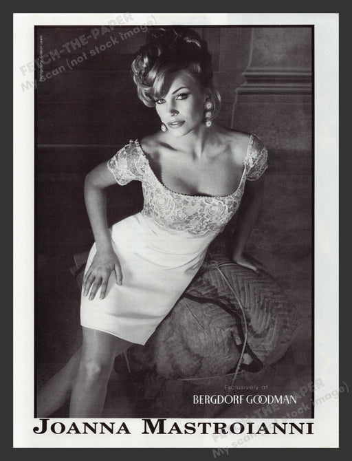 Joanna Mastroianni 1990s Print Advertisement Fashion Dress Legs Sweet Shapely Fetch the Paper!