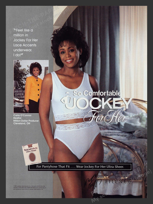 Jockey for Her Carla O'Connor Realtor 1990s Print Advertisement Ad 1992 Fetch the Paper!