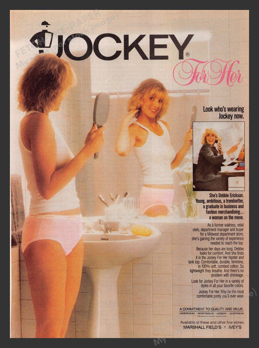 Jockey for Her Debbie Erickson Graduate 1980s Print Advertisement 1985 Fetch the Paper!