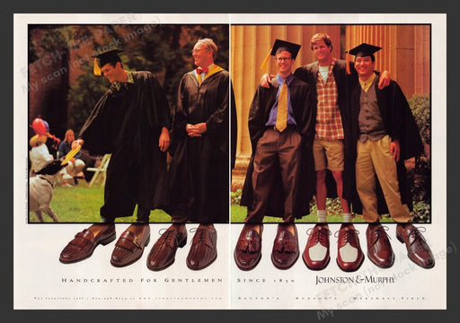 1999 Johnston & Murphy Graduation with Large Feet Print Advertisement (2 Pages)