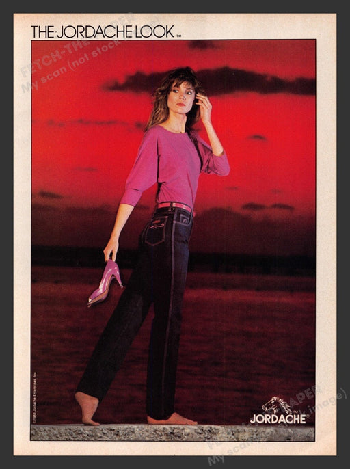 1983 Jordache Jeans Walking at Sunset Print Advertisement Ad