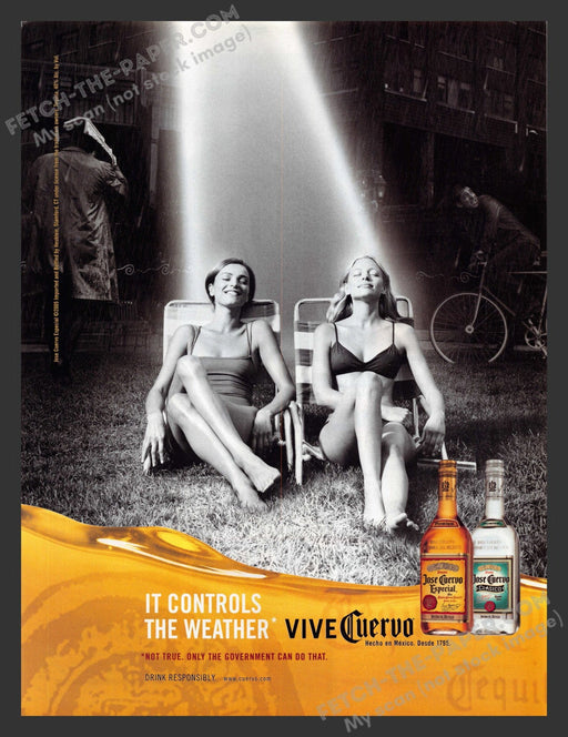 2005 Print Advertisement Jose Cuervo Tequila Alcohol Sun Bathing Beauties Ad.