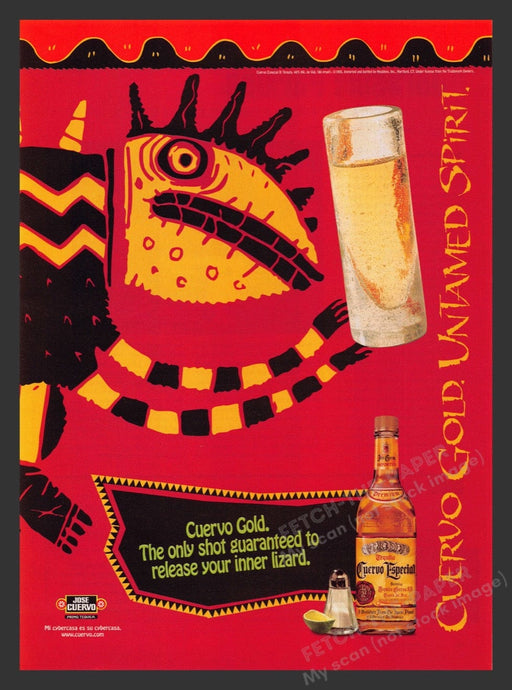 1996 Jose Cuervo Gold Tequila "Inner Lizard" Print Advertisement Ad