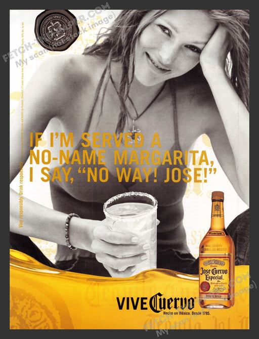 2001 Jose Cuervo Tequila Sexy Girl with Drink Alcohol Print Advertisement Ad.