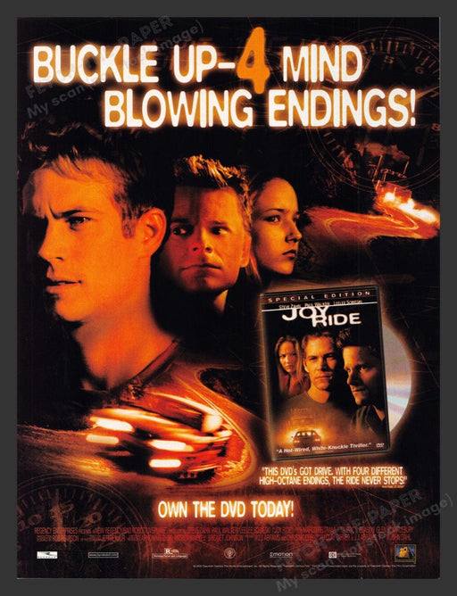 2002 Joy Ride Movie Release Print Advertisement Ad